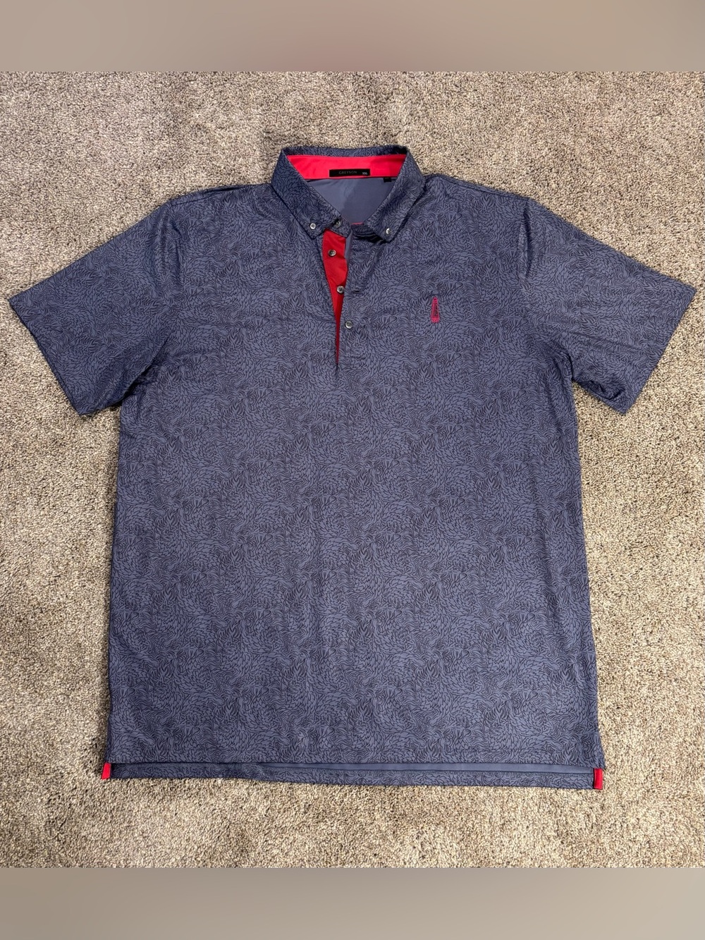 Greyson Men’s Performance Navy Golf Polo Den of Thieves Abstract Lighthouse XXL